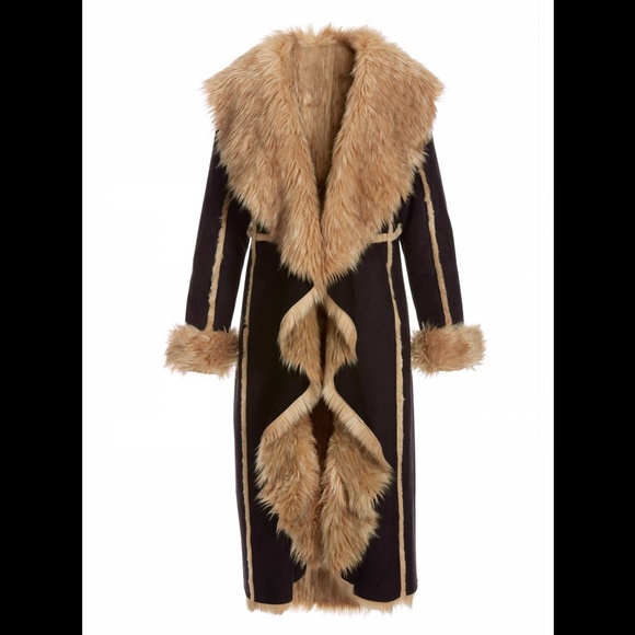 DONNA SALYERS FABULOUS (FAUX) FURS Penny Lane Chocolate Brown Coat Sz XS - Picture 7 of 10